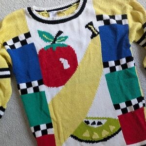 80s Vintage Fruit Sweater